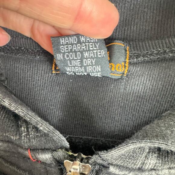 Rising International Cotton Black Floral Patchwork Hooded Zip Up Sweatshirt XL - Picture 7 of 7